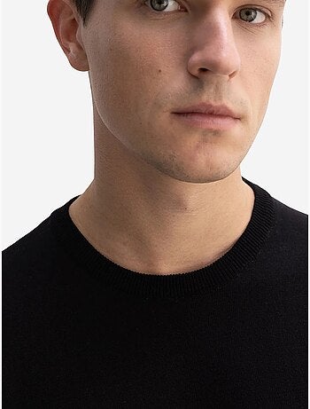 Camiseta de canalé lisa con cuello redondo giesto