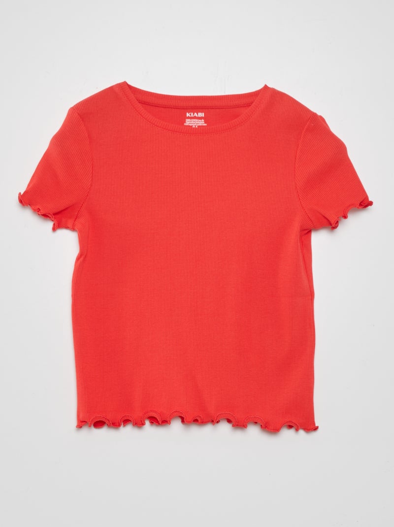 Camiseta de canalé ROJO - Kiabi