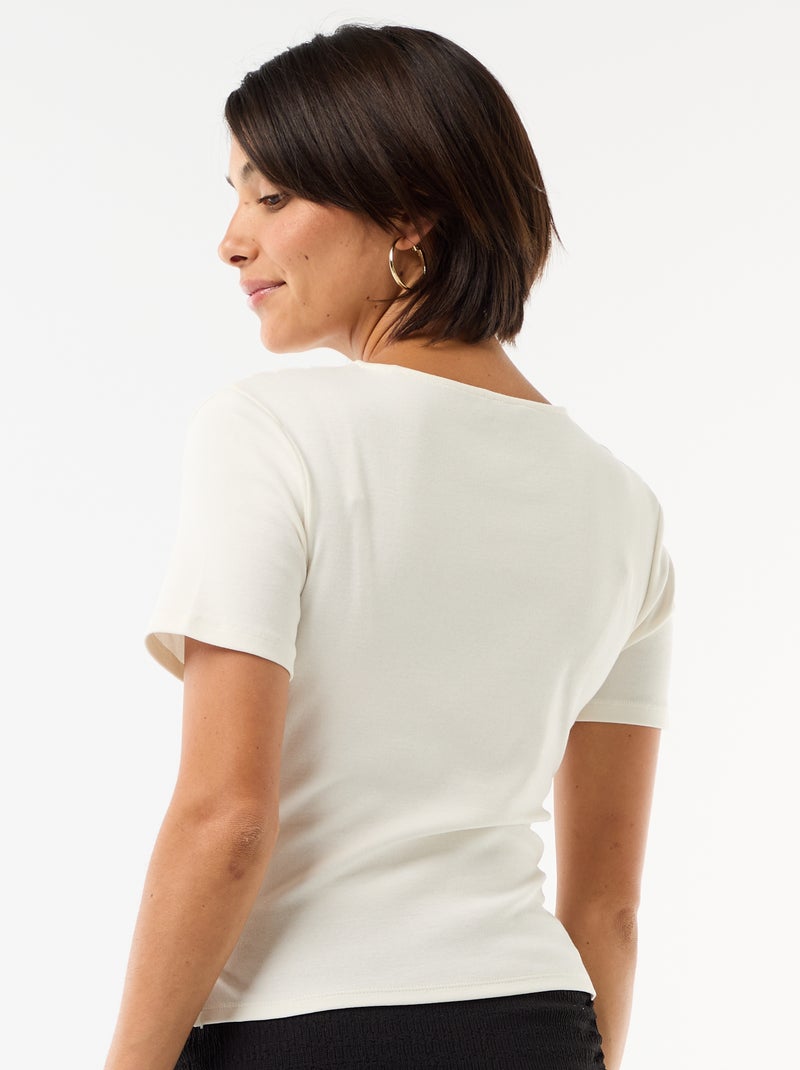 Camiseta de corte asimétrico Blanco - Kiabi