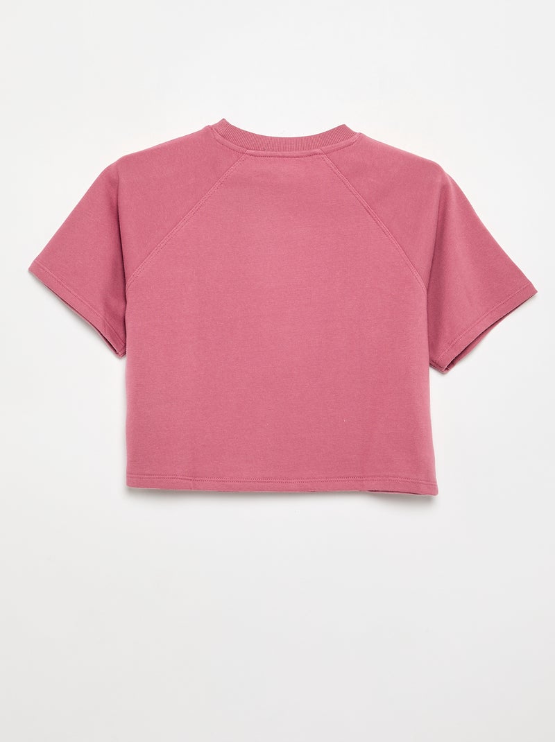 Camiseta de corte holgado de manga corta Rosa - Kiabi