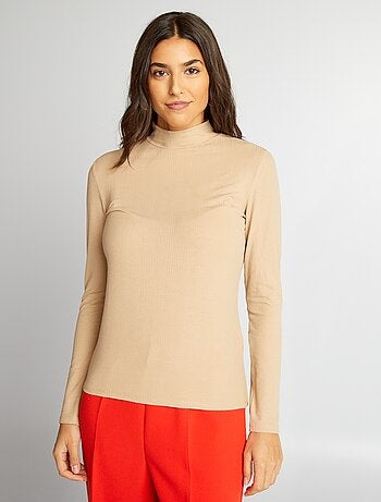 Camiseta De Cuello Alto De Canalé - ROJO - Tallas Grandes - 12.00