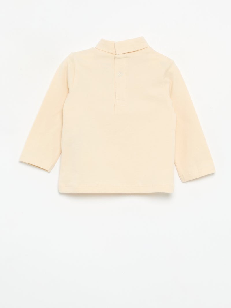 Camiseta de cuello alto con lazo animado Blanco - Kiabi