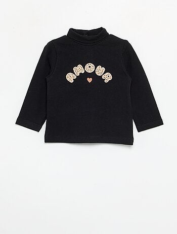Camiseta de cuello alto con lazo animado