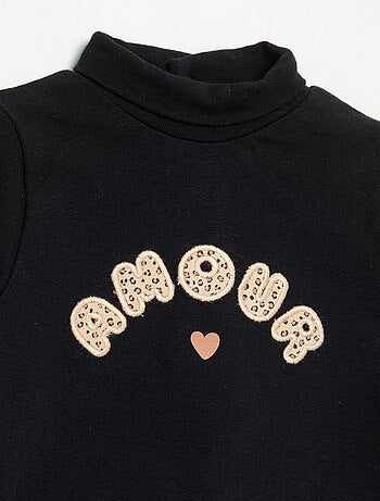 Camiseta de cuello alto con lazo animado