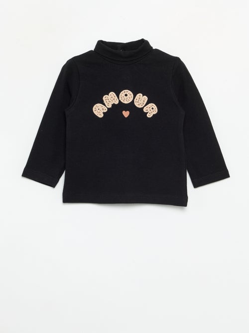 Camiseta de cuello alto con lazo animado - Kiabi