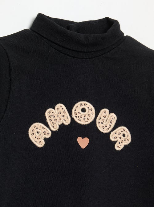 Camiseta de cuello alto con lazo animado - Kiabi