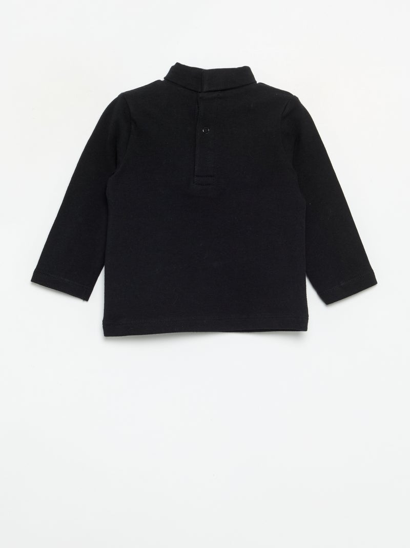 Camiseta de cuello alto con lazo animado Negro - Kiabi