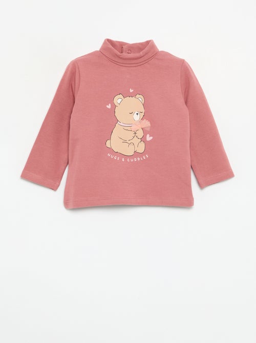 Camiseta de cuello alto con lazo animado - Kiabi