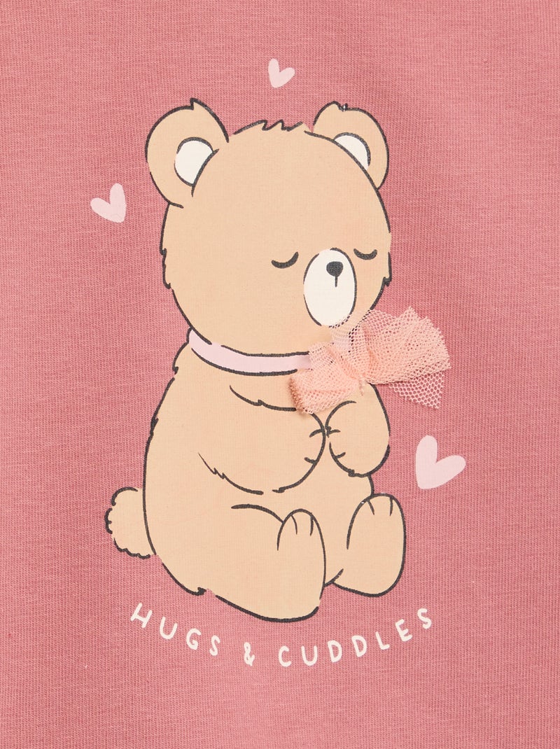 Camiseta de cuello alto con lazo animado Rosa - Kiabi