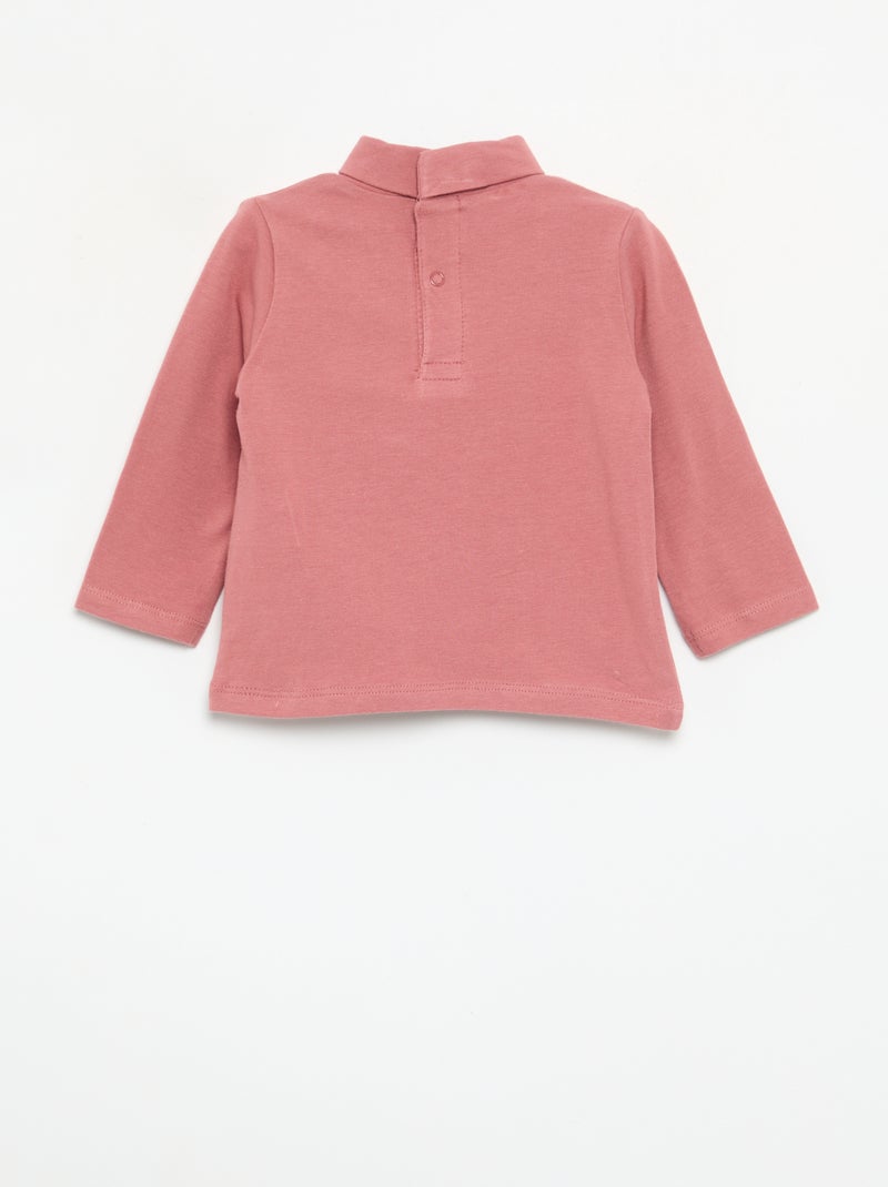 Camiseta de cuello alto con lazo animado Rosa - Kiabi
