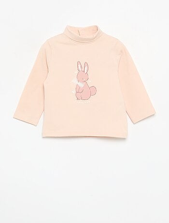 Camiseta de cuello alto con lazo animado