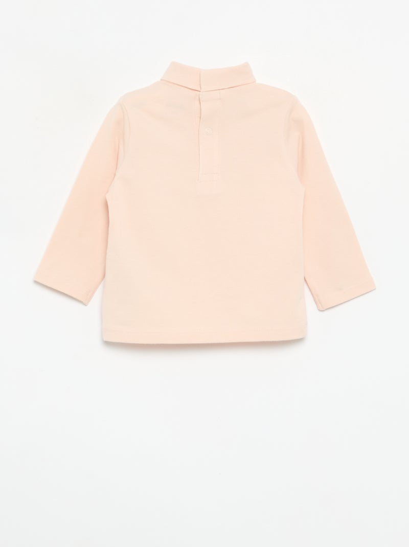Camiseta de cuello alto con lazo animado Rosa - Kiabi