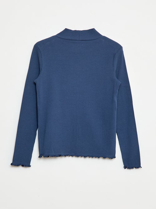 Camiseta de cuello alto de canalé - Kiabi