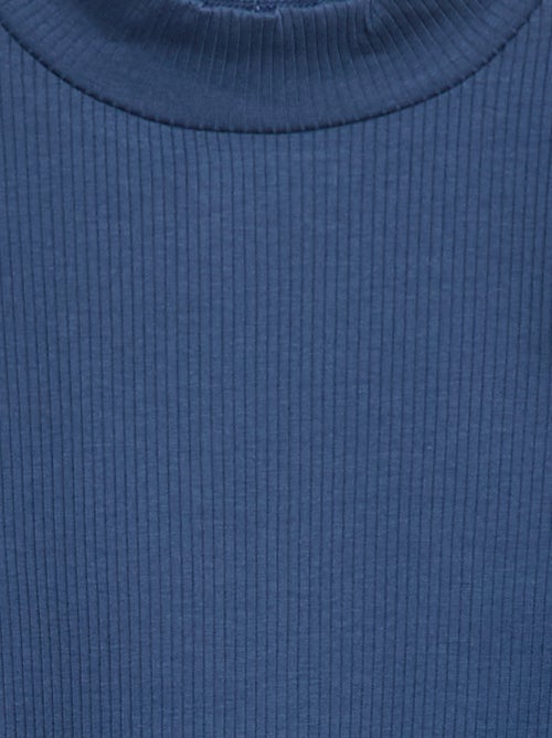 Camiseta de cuello alto de canalé - Kiabi