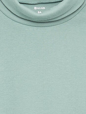 Camiseta de cuello alto de canalé