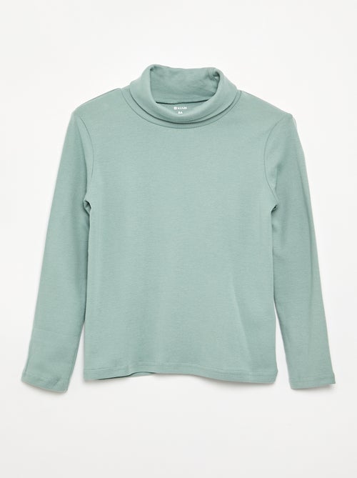 Camiseta de cuello alto de canalé - Kiabi Camiseta de cuello alto de canalé - Kiabi