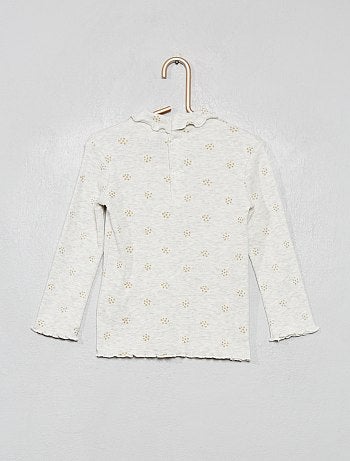 Camiseta de cuello alto de canalé - Kiabi