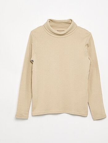 Camiseta de cuello alto de canalé
