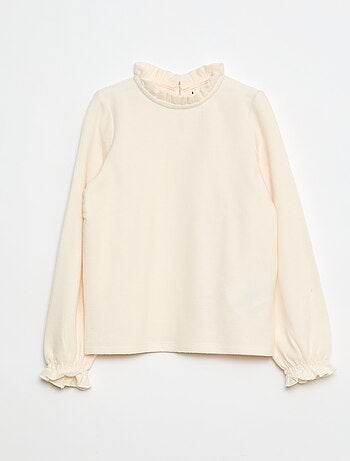 Camiseta de cuello alto de canalé