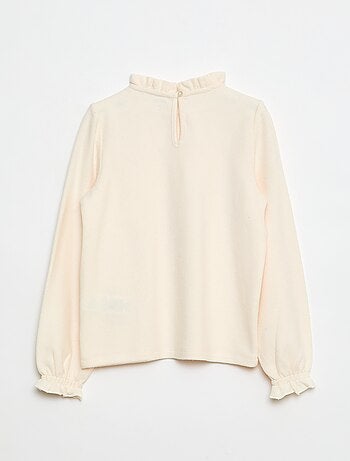 Camiseta de cuello alto de canalé