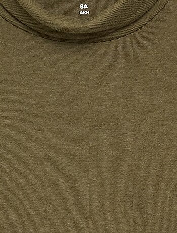 Camiseta de cuello alto de canalé