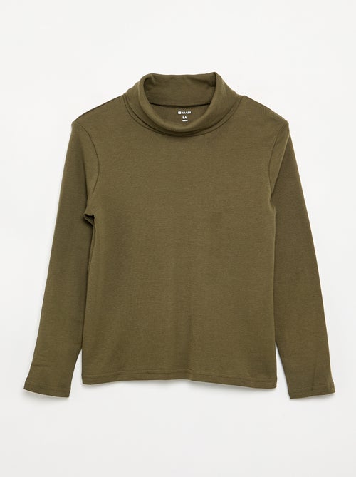 Camiseta de cuello alto de canalé - Kiabi Camiseta de cuello alto de canalé - Kiabi