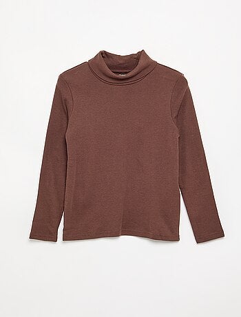 Camiseta de cuello alto de canalé