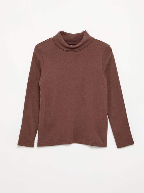 Camiseta de cuello alto de canalé - Kiabi Camiseta de cuello alto de canalé - Kiabi