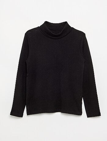 Camiseta de cuello alto de canalé