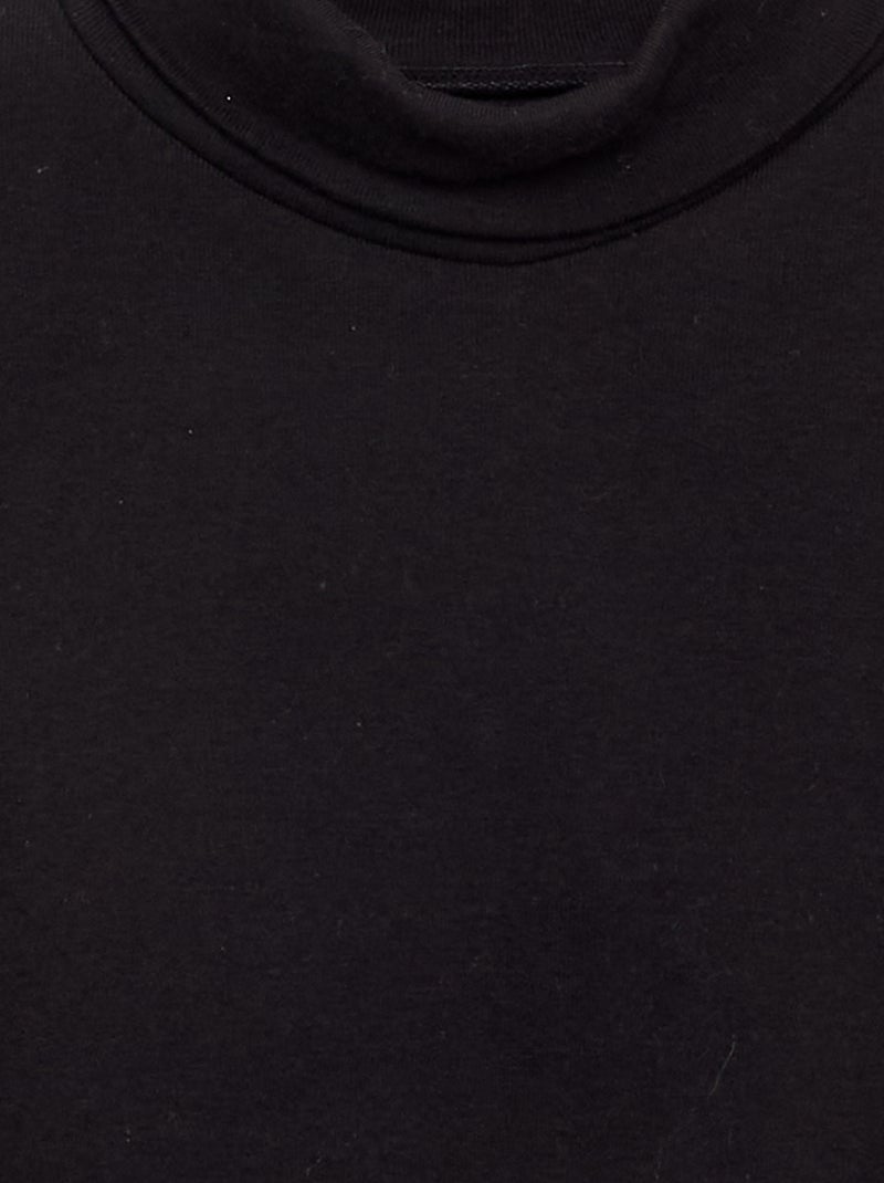 Camiseta de cuello alto de canalé Negro - Kiabi