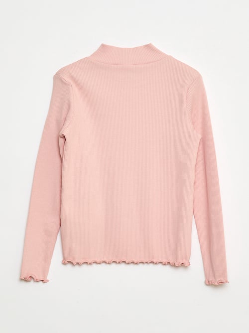 Camiseta de cuello alto de canalé - Kiabi