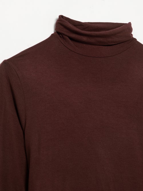 Camiseta de cuello alto de color liso - Kiabi Camiseta de cuello alto de color liso - Kiabi