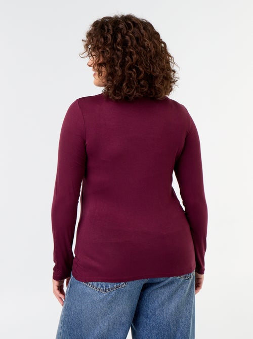 Camiseta de cuello alto de color liso - Kiabi Camiseta de cuello alto de color liso - Kiabi