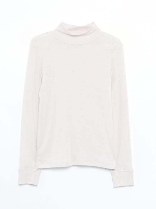 Camiseta de cuello alto de lana mezclada - Kiabi