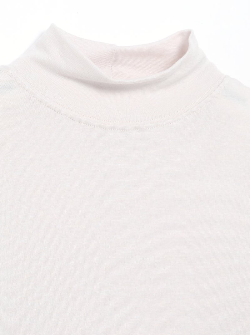 Camiseta de cuello alto de lana mezclada Gris - Kiabi