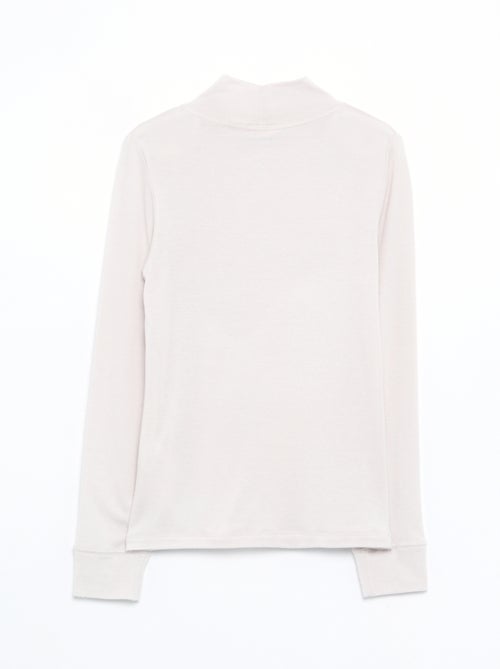 Camiseta de cuello alto de lana mezclada - Kiabi