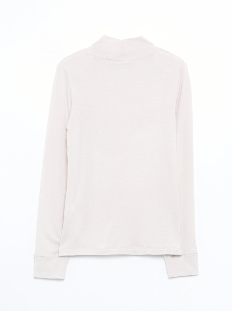 Camiseta de cuello alto de lana mezclada Gris - Kiabi