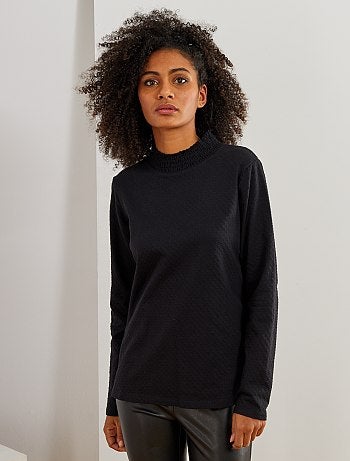 Camiseta de cuello alto de lunares - Kiabi