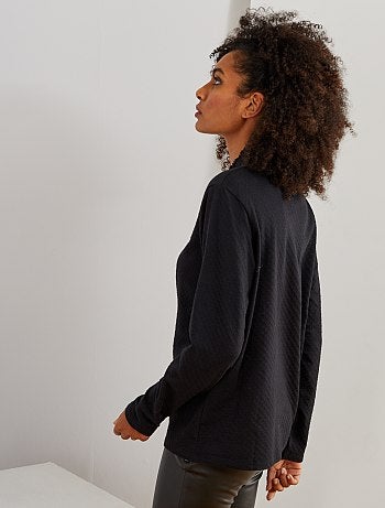 Camiseta de cuello alto de lunares - Kiabi