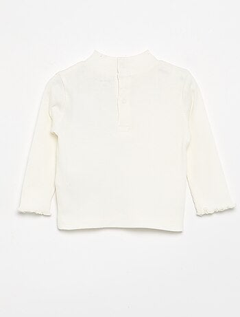 Camiseta de cuello alto de punto acanalado