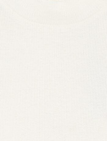 Camiseta de cuello alto de punto acanalado