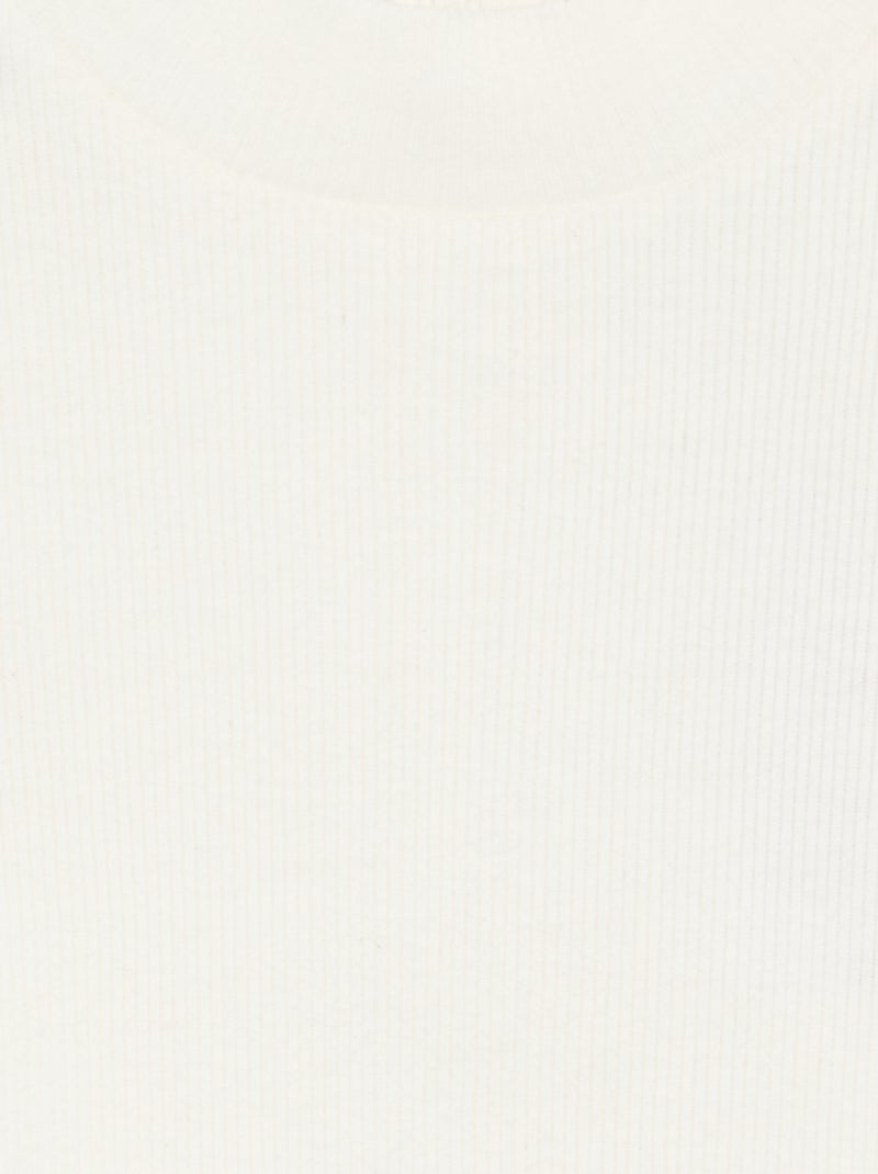Camiseta de cuello alto de punto acanalado Blanco - Kiabi