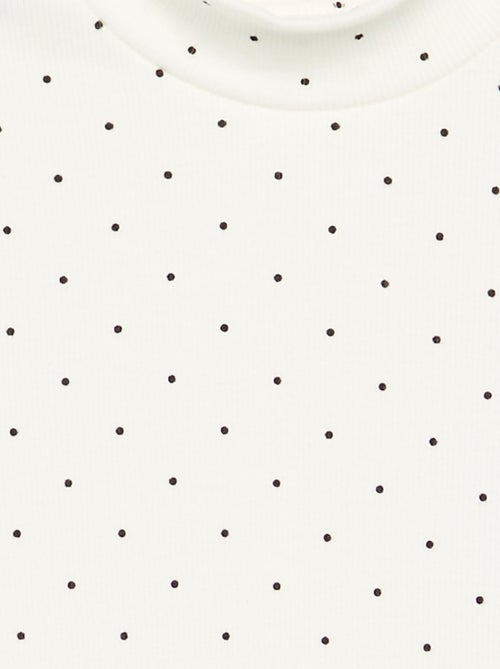 Camiseta de cuello alto de punto acanalado estampada - Kiabi