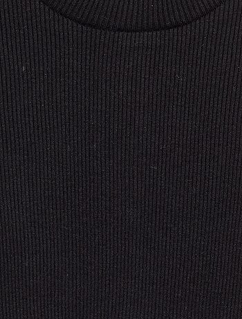 Camiseta de cuello alto de punto acanalado