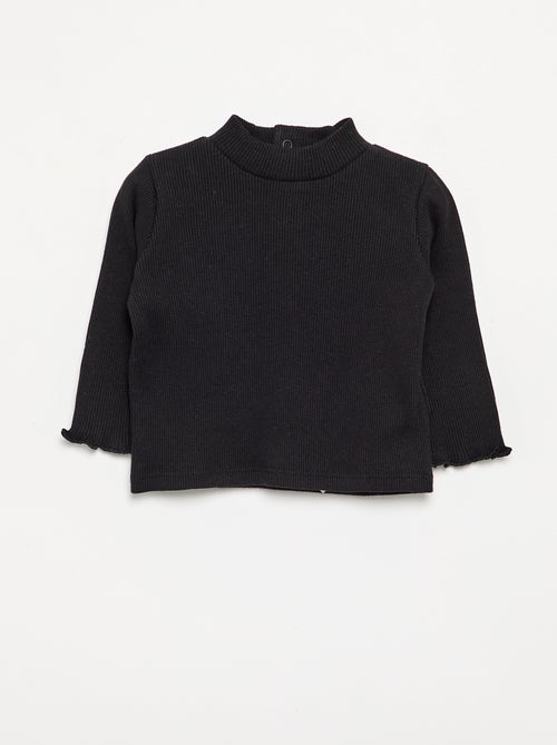 Camiseta de cuello alto de punto acanalado - Kiabi