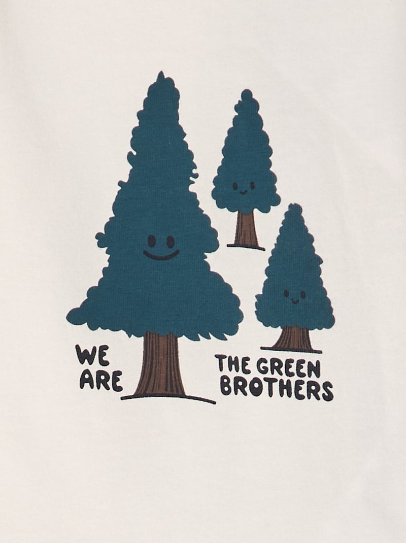 Camiseta de cuello alto de punto estampado BLANCO - Kiabi