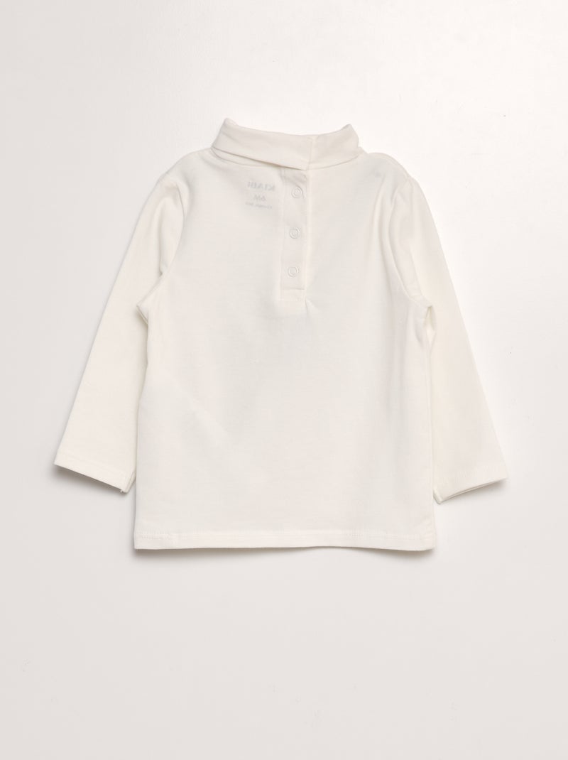 Camiseta de cuello alto de punto estampado BLANCO - Kiabi