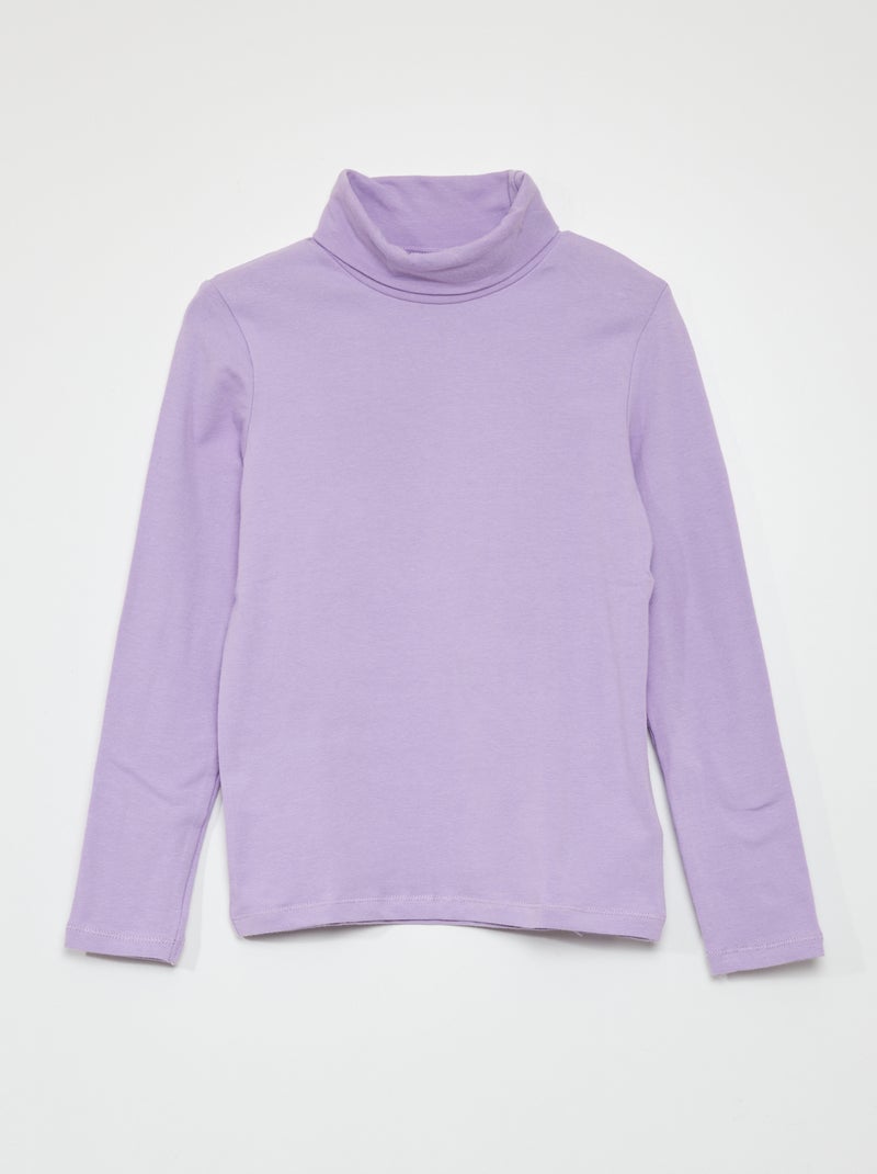 Camiseta de cuello alto de punto liso PURPURA - Kiabi