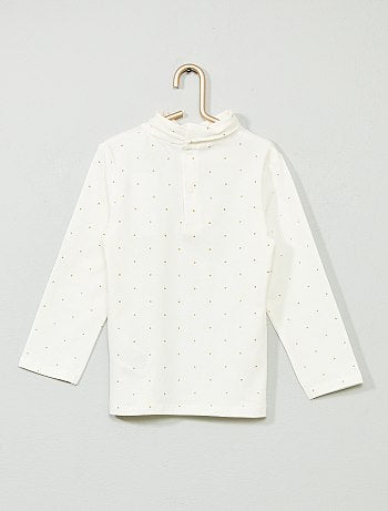 Camiseta de cuello alto estampada de algodón orgánico - Kiabi