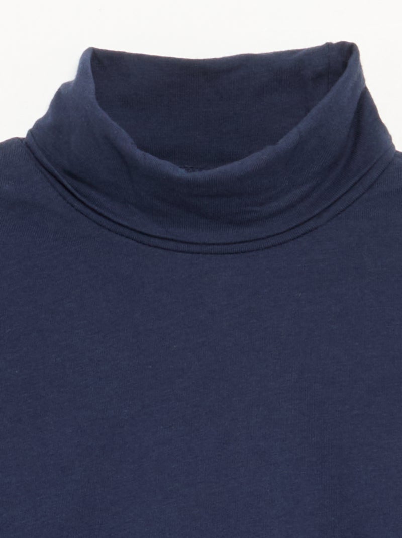 Camiseta de cuello alto lisa Azul - Kiabi